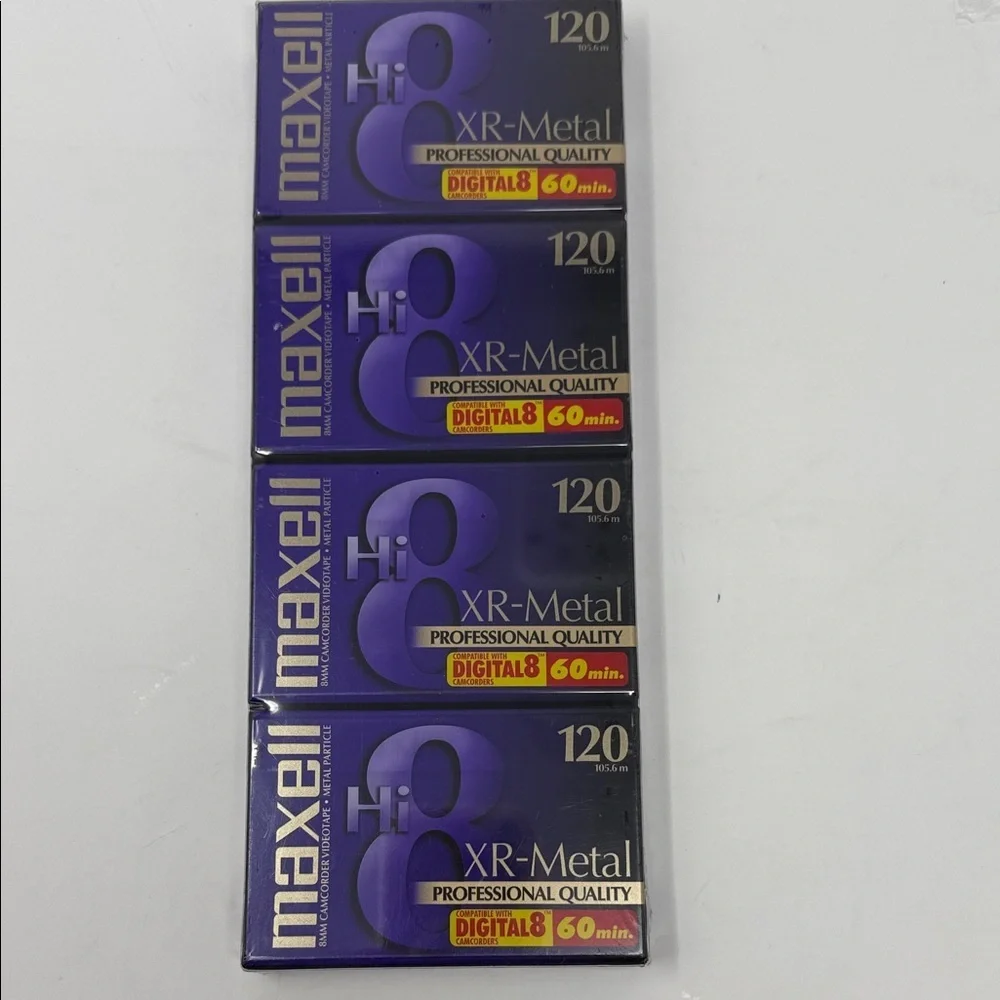 Maxell Hi8 XR-Metal 120 Digital8 Camcorder Tapes Lot of 4. sealed